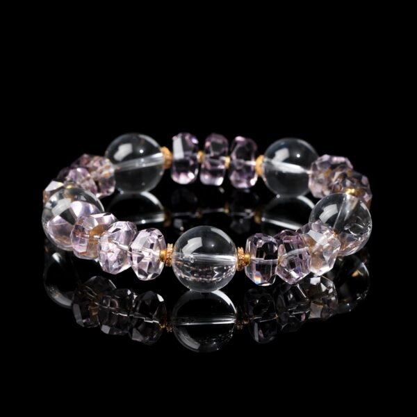 Natural Clear Quartz & Amethyst Mixed Bracelet