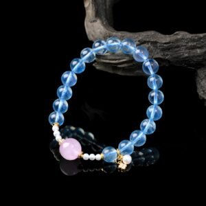 B15A0017 Natural Aquamarine Bracelet 9MM