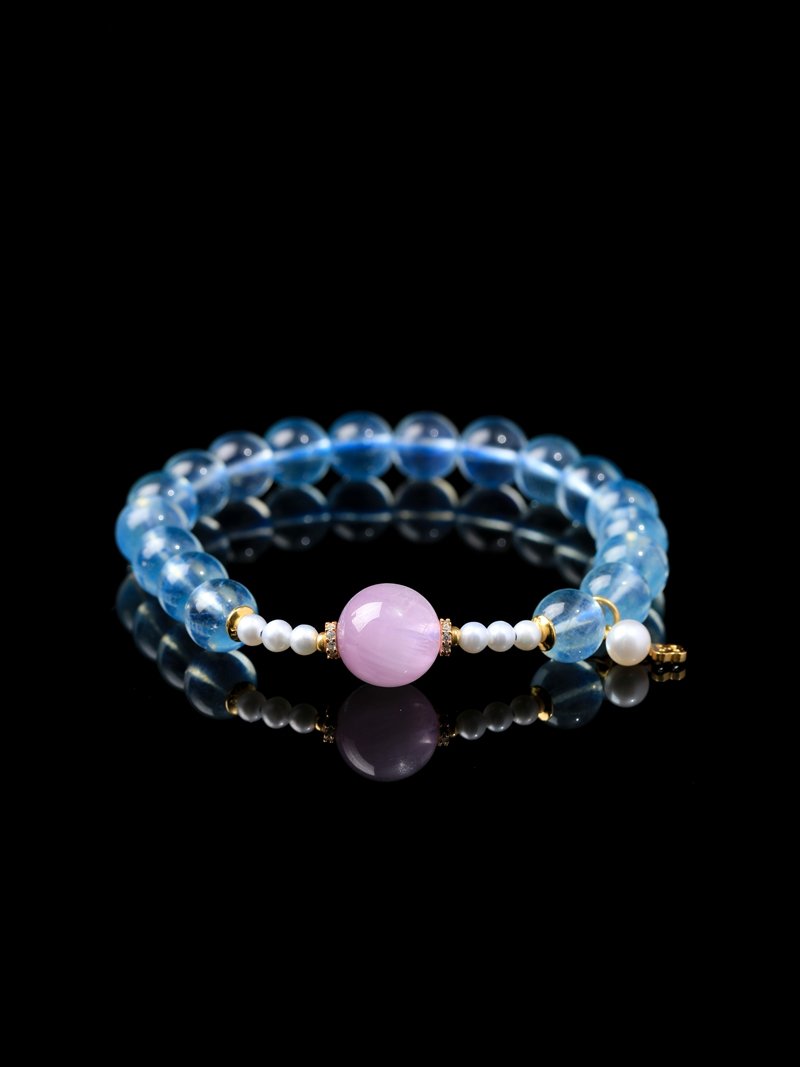 B15A0019 Natural Aquamarine Bracelet 9MM