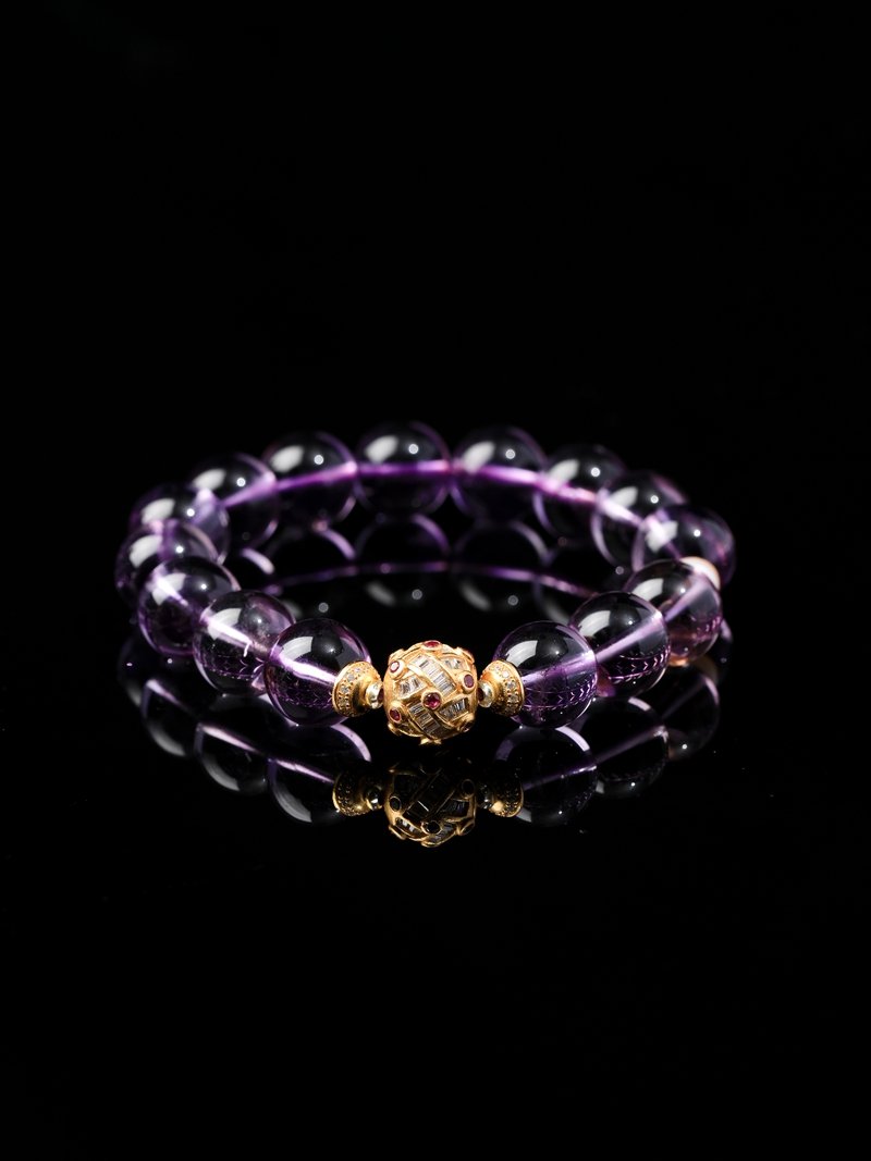 B15A0020 Natural Bolivian Amethyst Bracelet 11MM