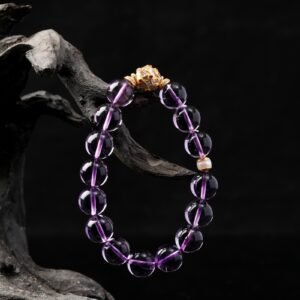 B15A0021 Natural Bolivian Amethyst Bracelet 11MM