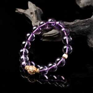 B15A0024 Natural Bolivian Amethyst Bracelet 11MM