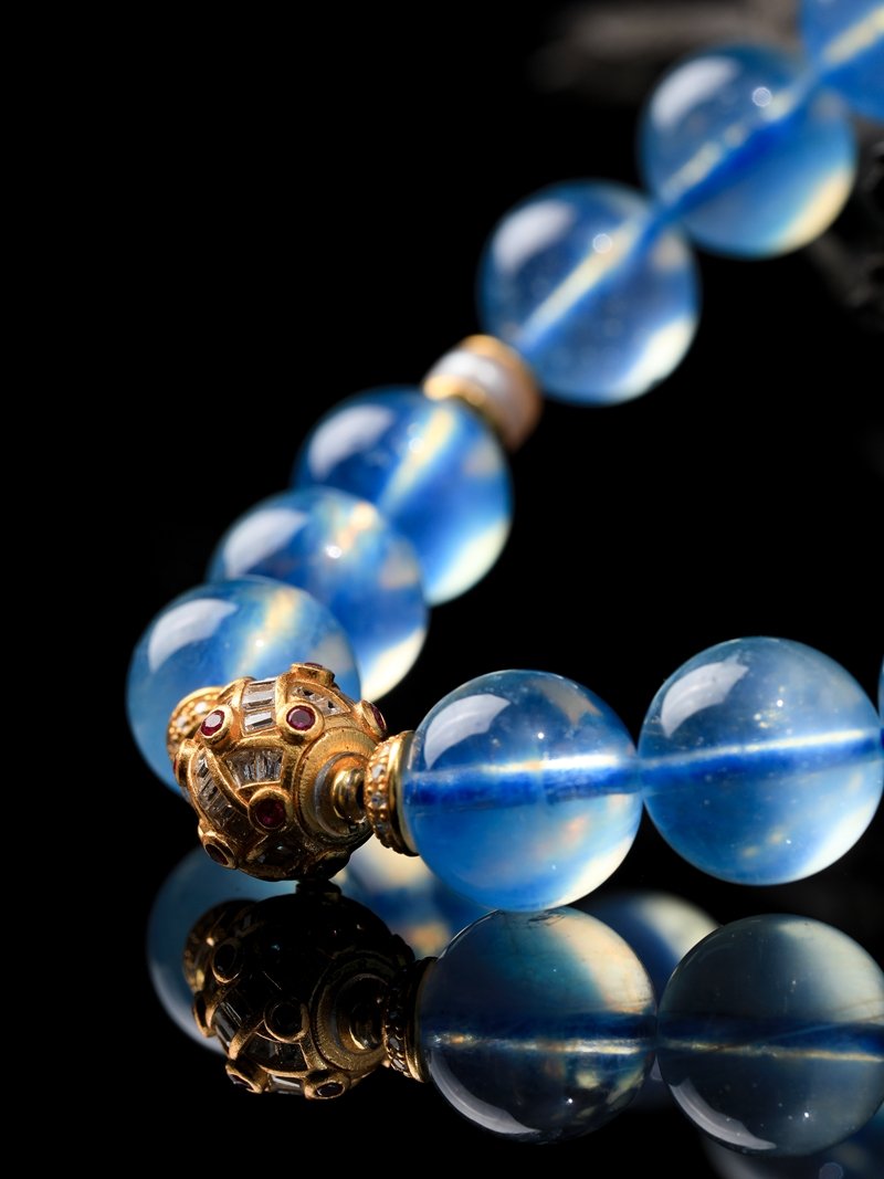 B15A0035 Natural Aquamarine Bracelet 11MM