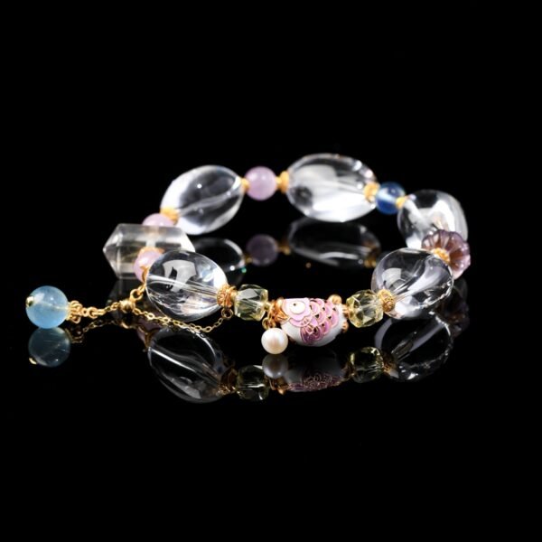 B15A0043 Natural Rice-shaped Clear Quartz Bracelet