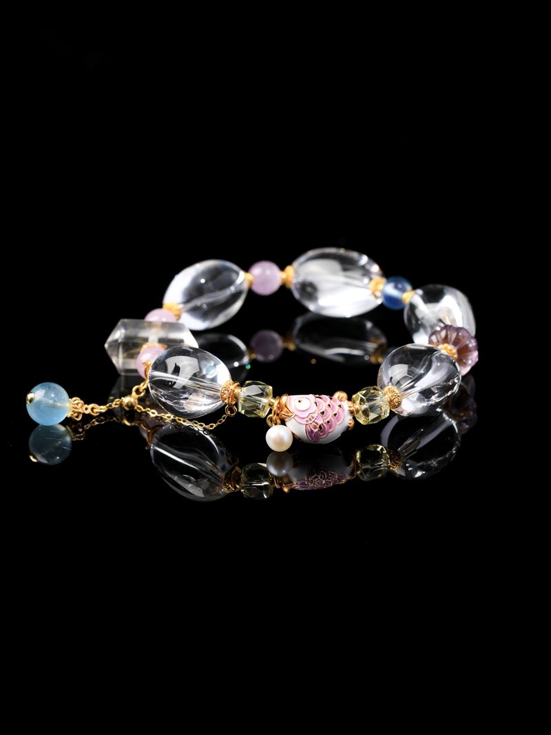 Natural Rice-shaped Clear Quartz Bracelet