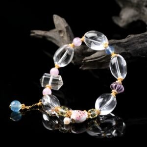 Natural Rice-shaped Clear Quartz Bracelet