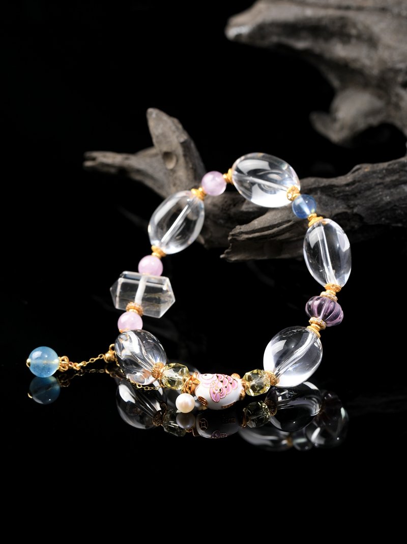 Natural Rice-shaped Clear Quartz Bracelet
