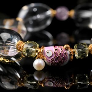 Natural Rice-shaped Clear Quartz Bracelet