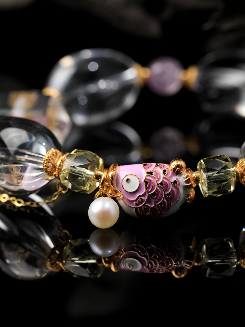 Natural Rice-shaped Clear Quartz Bracelet