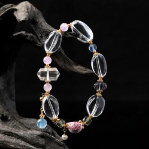 Natural Rice-shaped Clear Quartz Bracelet