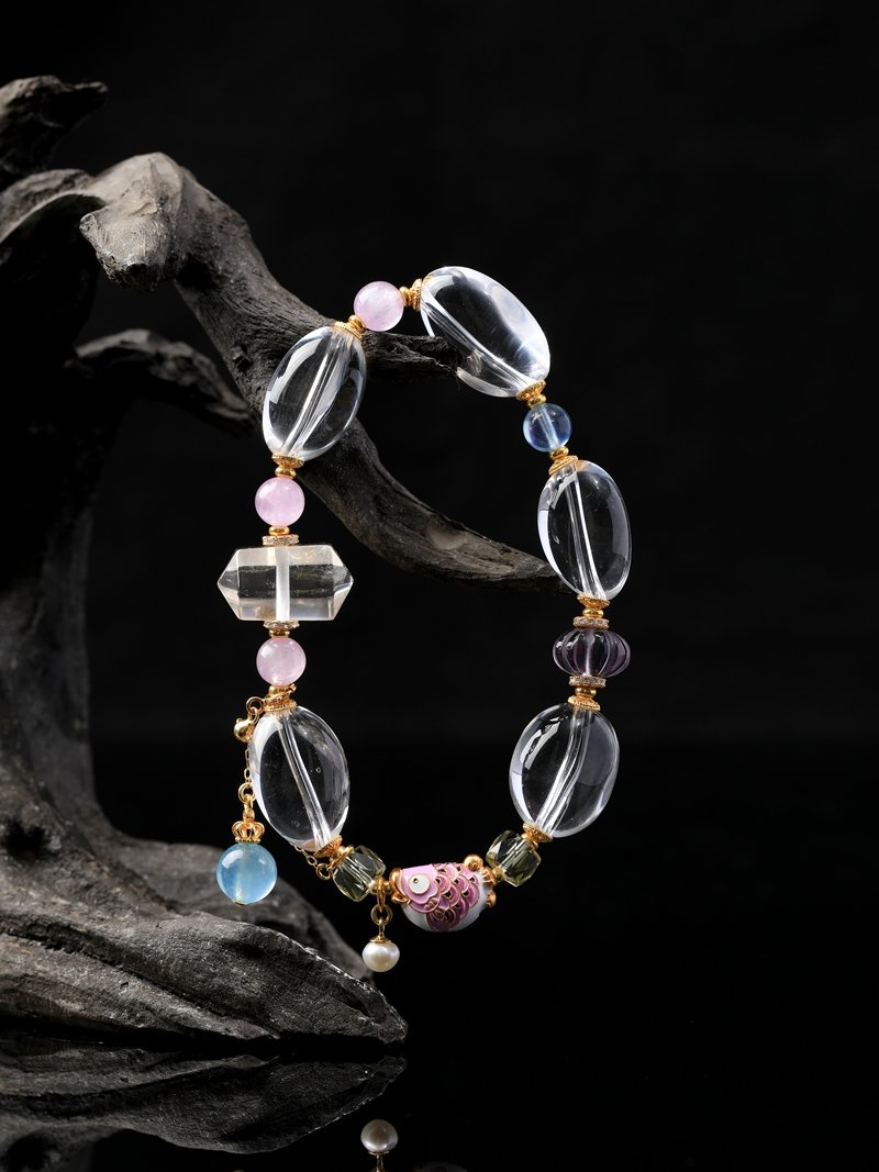 Natural Rice-shaped Clear Quartz Bracelet