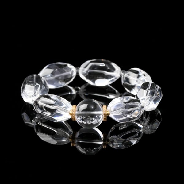 Natural Faceted Clear Quartz Bracelet 15MM