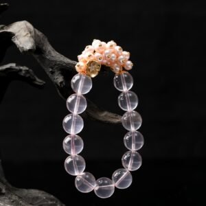 B15A0117 Natural Uruguayan Amethyst Bracelet Paired with Freshwater Pearls