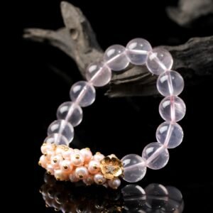 B15A0118 Natural Uruguayan Amethyst Bracelet Paired with Freshwater Pearls