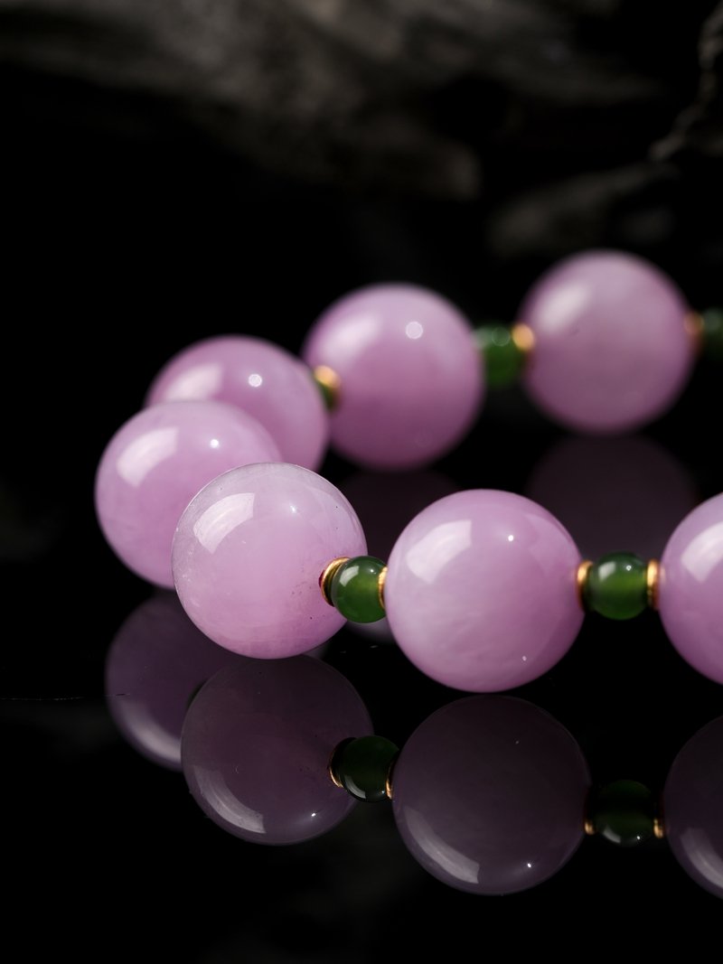 B15A0143 Natural Kunzite withJade Bracelet