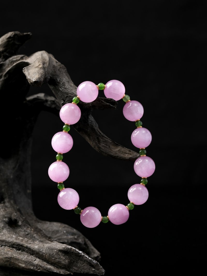 B15A0145 Natural Kunzite withJade Bracelet