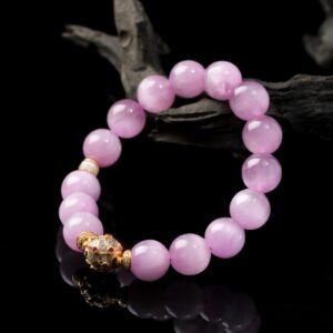 B15A0163 Natural Cat's Eye Kunzite Bracelet