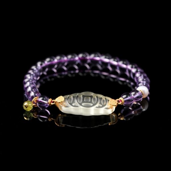 Natural Brazilian Amethyst Abacus-shaped Bracelet 7MM