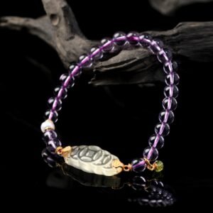 Natural Brazilian Amethyst Abacus-shaped Bracelet 7MM