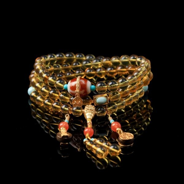 Mexican amber necklace/three-ring bracelet