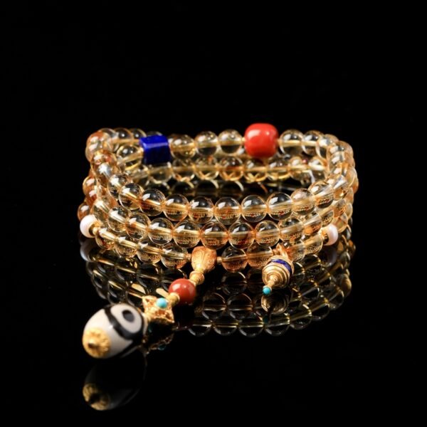 Citrine necklace/three-ring bracelet