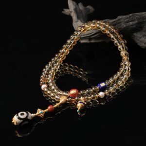 B15A0258 Citrine necklace/three-ring bracelet