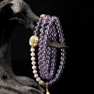 Natural Brazilian Amethyst Necklace / 3-Strand Bracelet 6MM