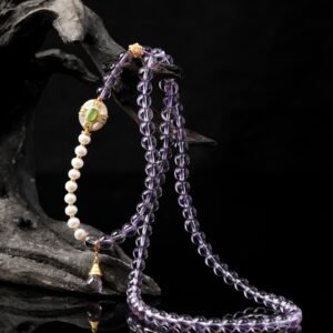 Natural Brazilian Amethyst Necklace / 3-Strand Bracelet 6MM