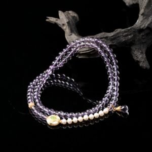 Natural Brazilian Amethyst Necklace / 3-Strand Bracelet 6MM