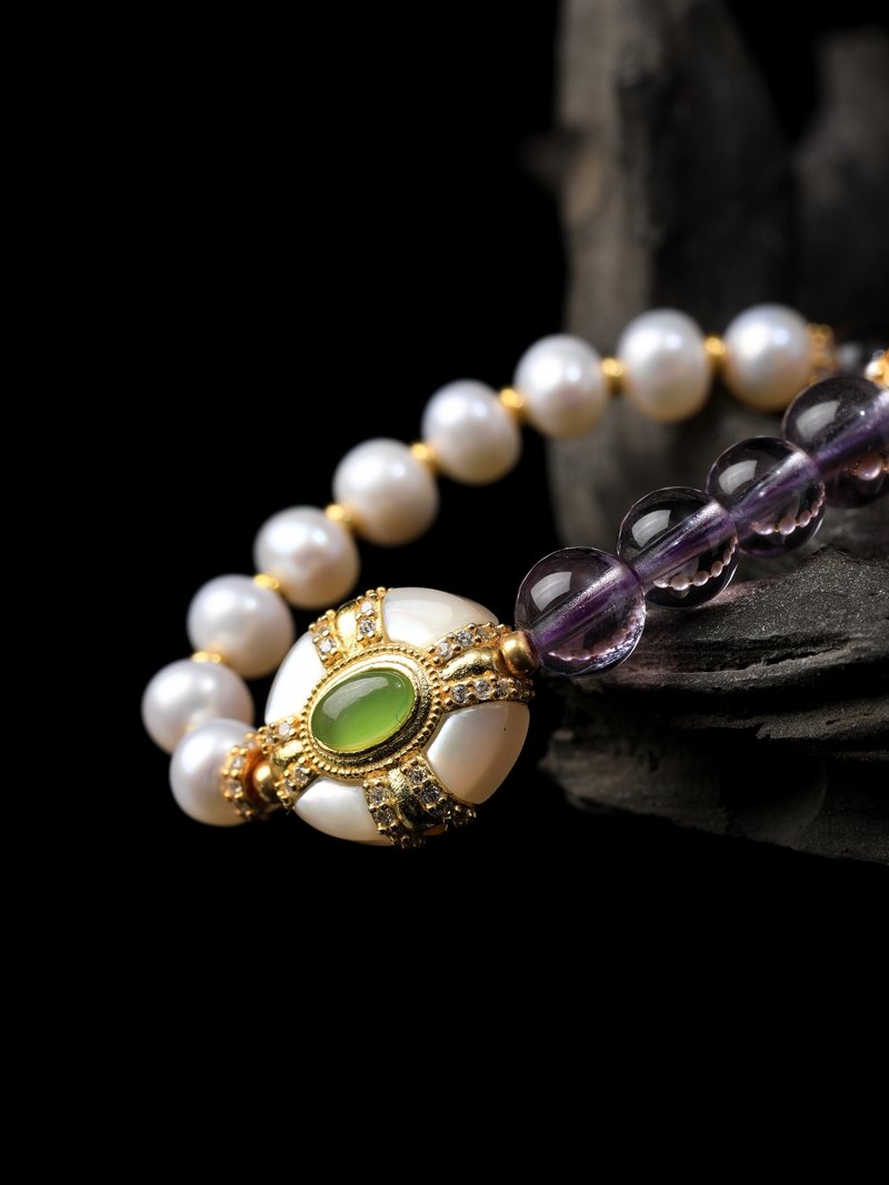 Natural Brazilian Amethyst Necklace / 3-Strand Bracelet 6MM