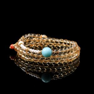 Citrine necklace/three-ring bracelet 6MM＋+