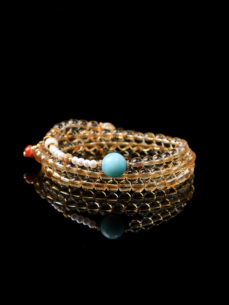 Citrine necklace/three-ring bracelet 6MM＋+