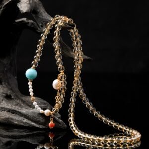 Citrine necklace/three-ring bracelet 6MM＋+