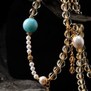 Citrine necklace/three-ring bracelet 6MM＋+