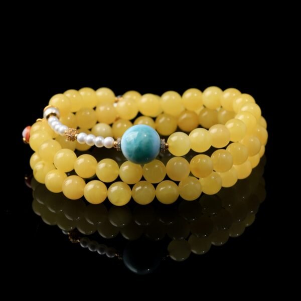 Natural Amber Necklace & 3-Loop Bracelet