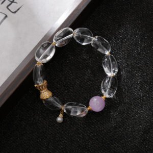 Natural Rice-shaped Clear Quartz Bracelet