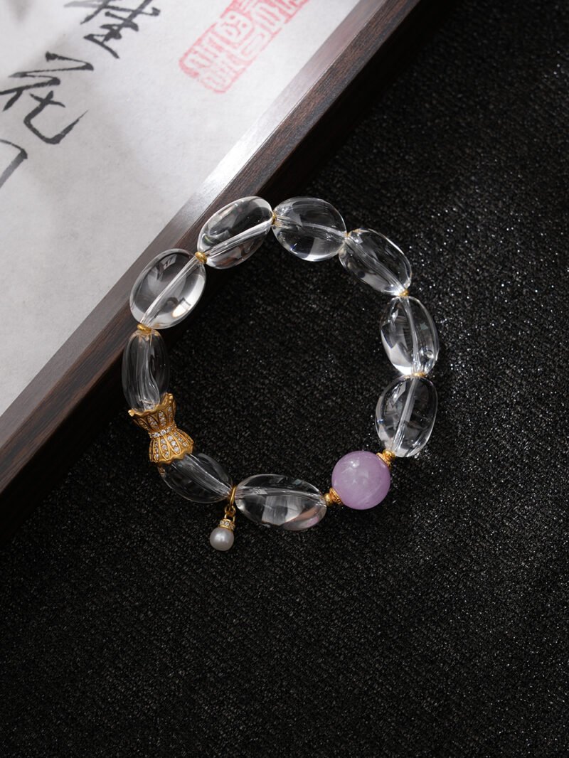 Natural Rice-shaped Clear Quartz Bracelet