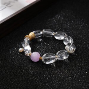 Natural Rice-shaped Clear Quartz Bracelet