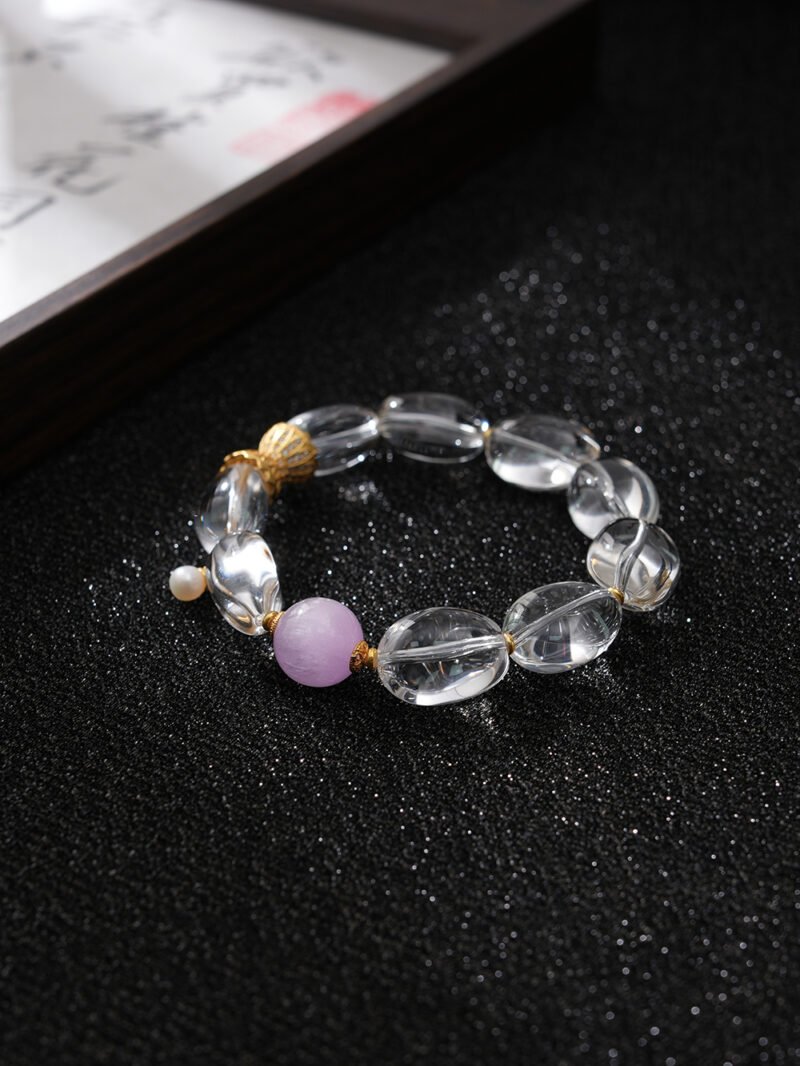 Natural Rice-shaped Clear Quartz Bracelet