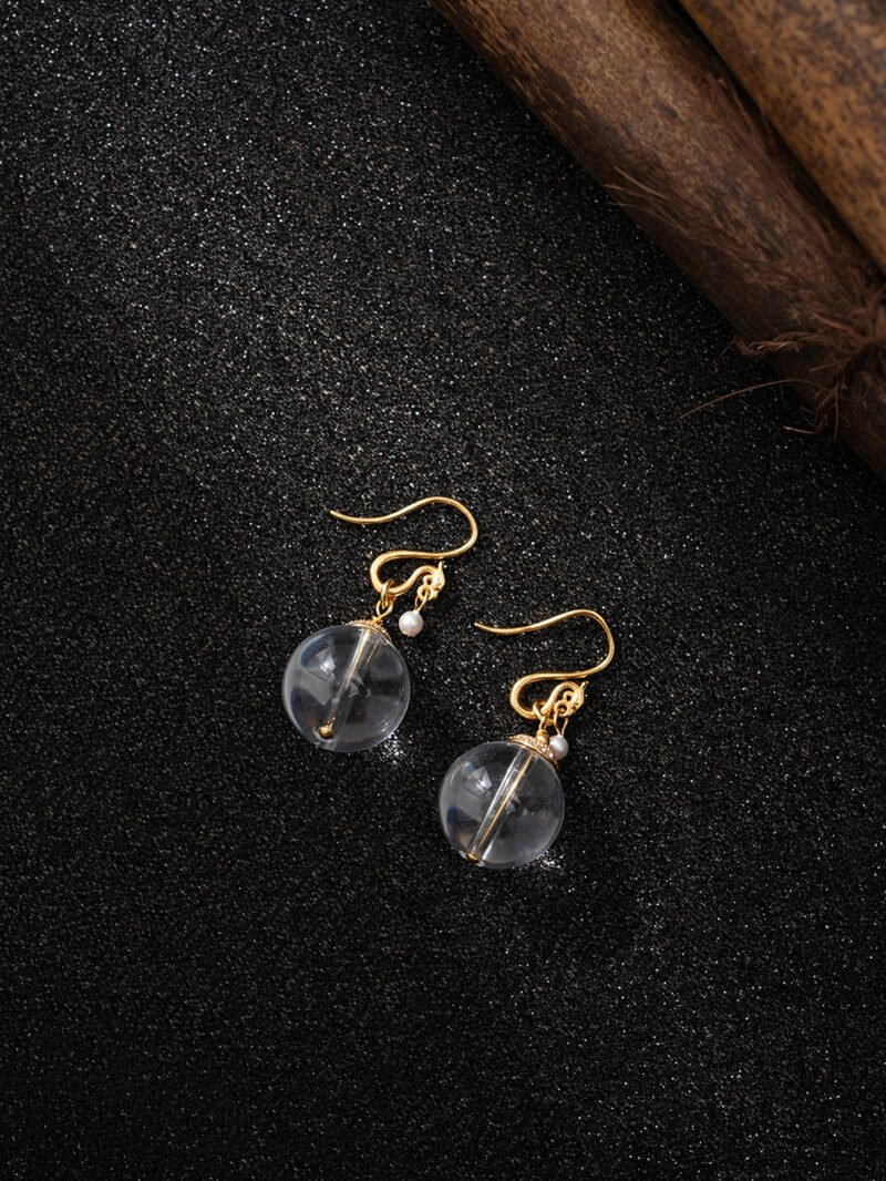 Clear Quartz Earrings 12MM