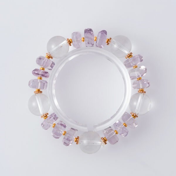 Natural Clear Quartz & Amethyst Mixed Bracelet