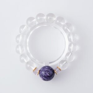 DSC02024 Natural Clear Quartz & Charoite Bracelet