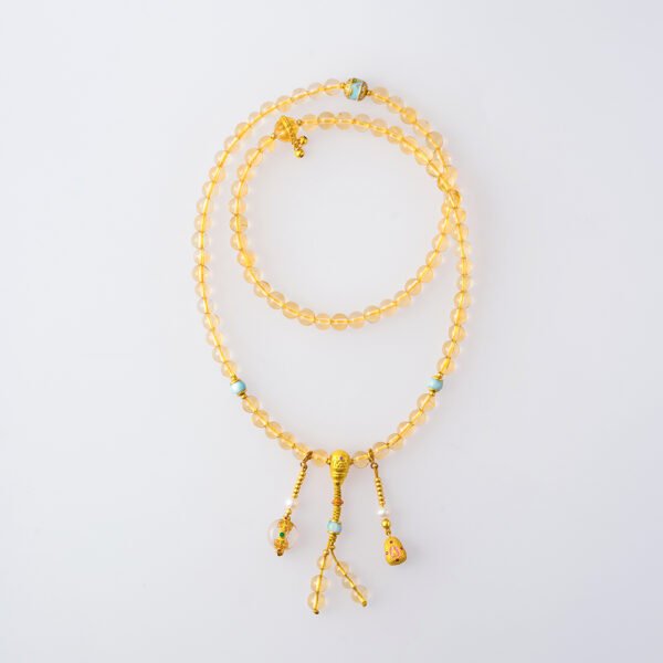 Citrine necklace/three-ring bracelet 6MM＋+