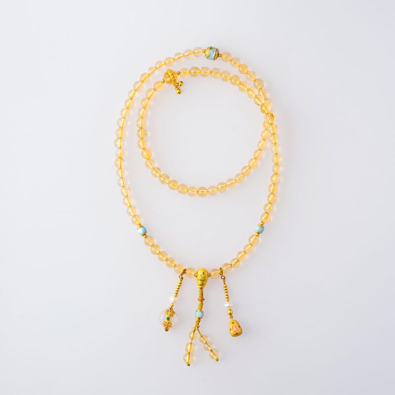 Citrine necklace/three-ring bracelet 6MM＋+