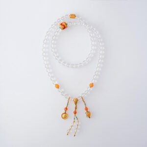 White Crystal Necklace/3-ring bracelet 7MM＋+