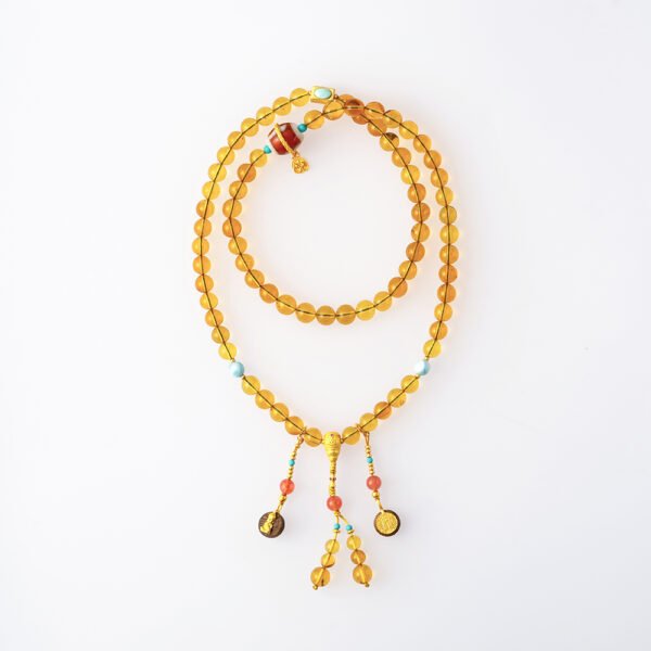 Mexican amber necklace/three-ring bracelet
