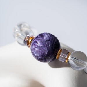 DSC02084 Natural Clear Quartz & Charoite Bracelet