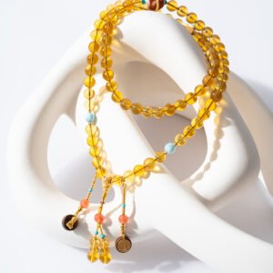 Mexican amber necklace/three-ring bracelet