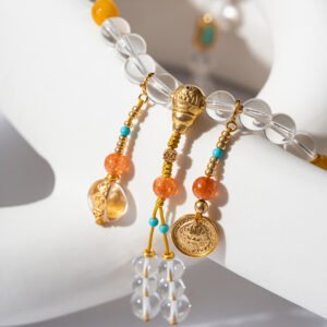 White Crystal Necklace/3-ring bracelet 7MM＋+