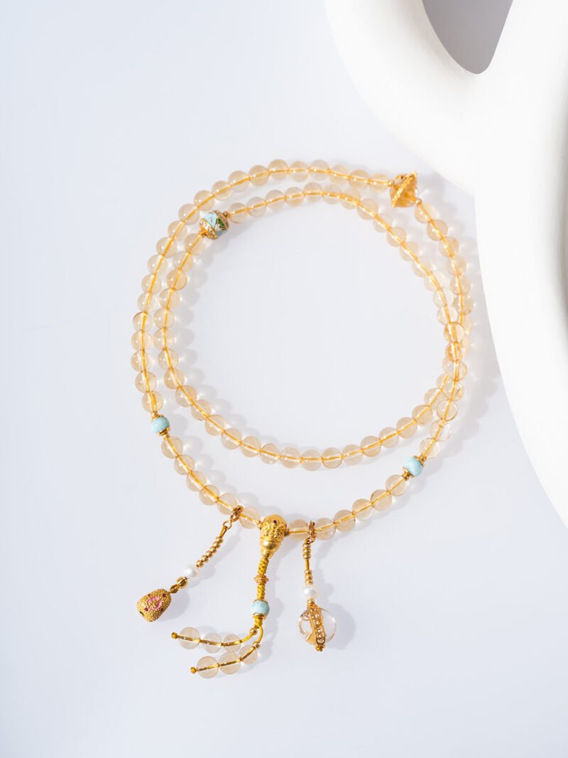 Citrine necklace/three-ring bracelet 6MM＋+